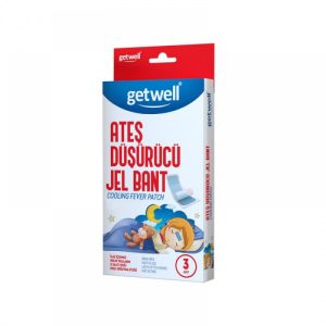 چسب ژلی خنک‌کننده تب GETWELL گت‌ول ۳ عددی مناسب پیشانی